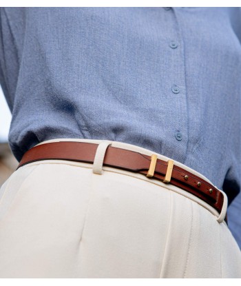 Ceinture fine marron et or | SPARTIATE.24 livraison gratuite