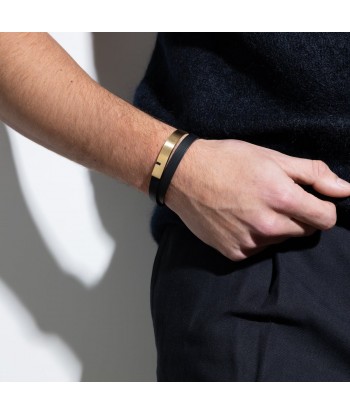 Bracelet cuir homme noir double | U'TURN ouvre sa boutique